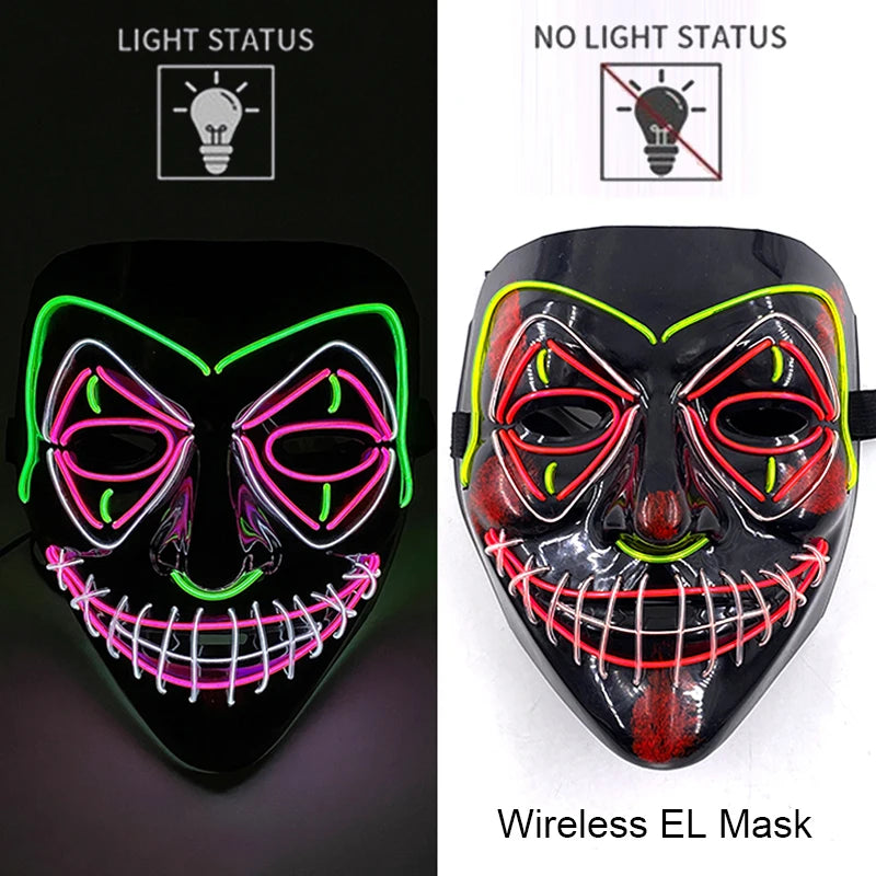 Leuchtende Drahtlose LED Horror-Maske