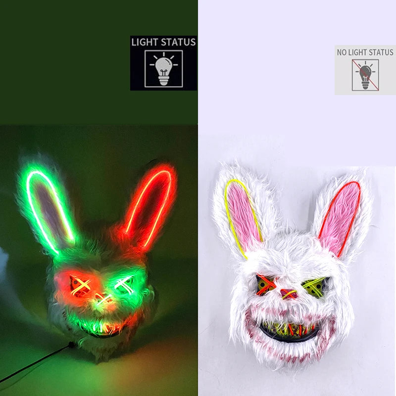 Leuchtende Blutige Kaninchen Maske