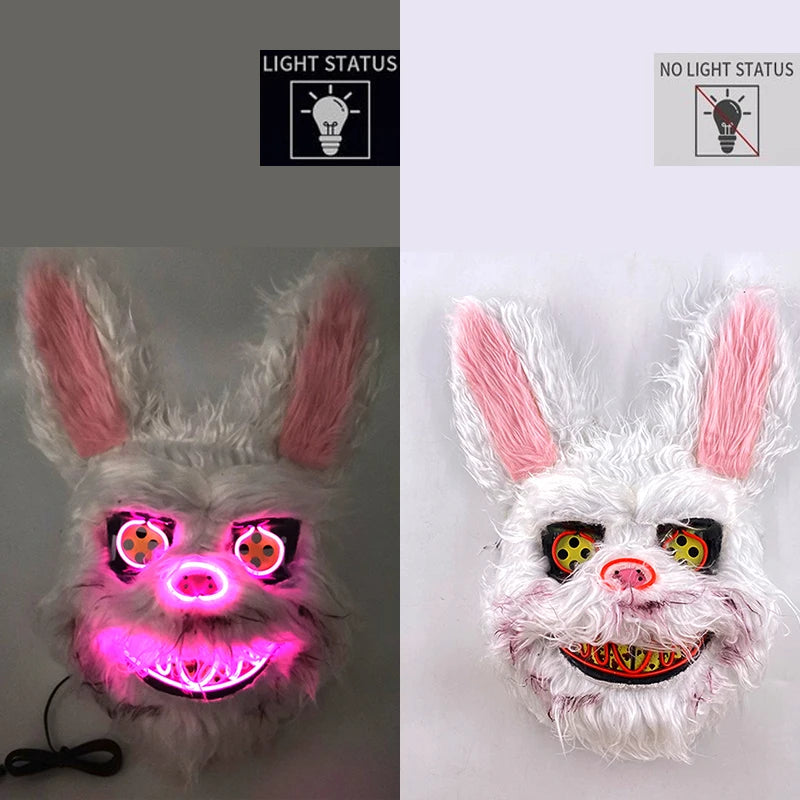 Leuchtende Blutige Kaninchen Maske