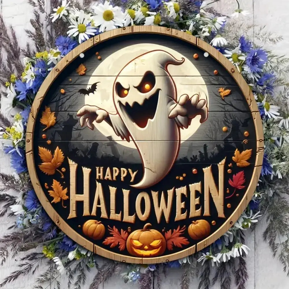 Retro Halloween Holzkranz
