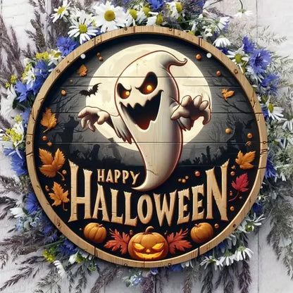 Retro Halloween Holzkranz