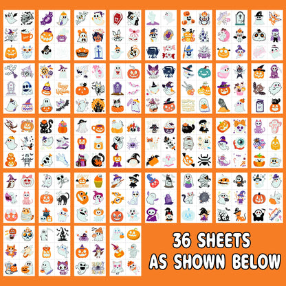 36 Blatt Leuchtende Halloween Tattoos