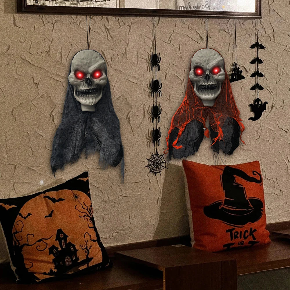 2PCS Halloween Hängende Geister & Skelett Deko