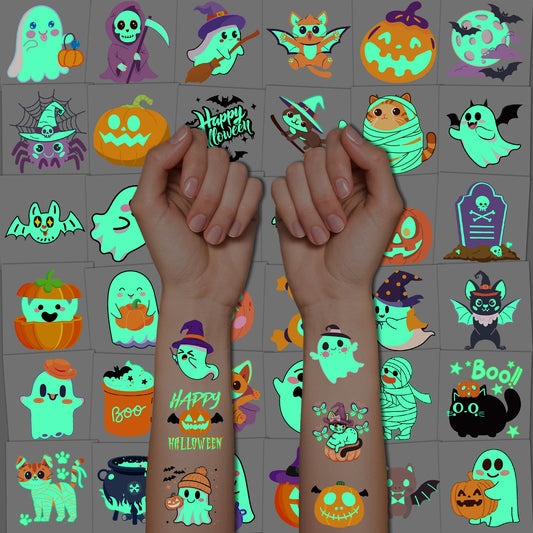 36 Blatt Leuchtende Halloween Tattoos