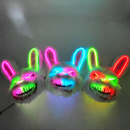 Leuchtende Blutige Kaninchen Maske