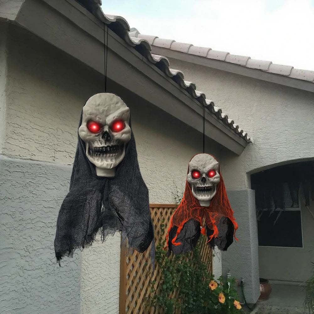 2PCS Halloween Hängende Geister & Skelett Deko