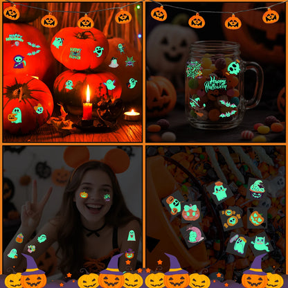 36 Blatt Leuchtende Halloween Tattoos